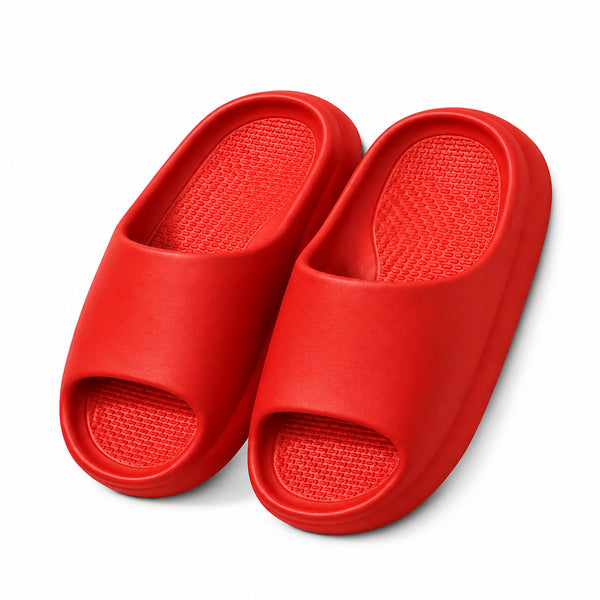 All Wear Platform Cloud Slides | Ultra-Comfortable EVA Slippers for Women - Red - All Wear