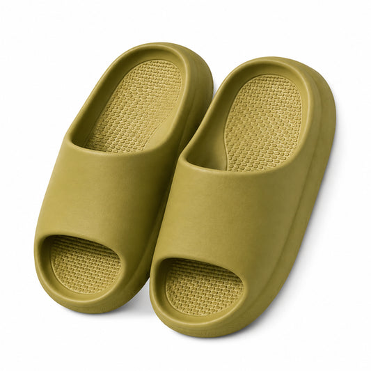 All Wear Platform Cloud Slides | Ultra-Comfortable EVA Slippers for Women - Olive Green - All Wear