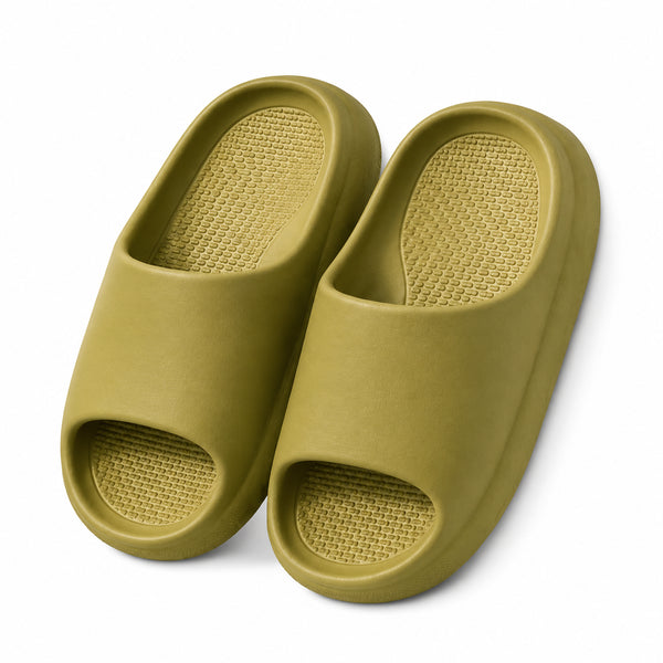 All Wear Platform Cloud Slides | Ultra-Comfortable EVA Slippers for Women - Olive Green - All Wear